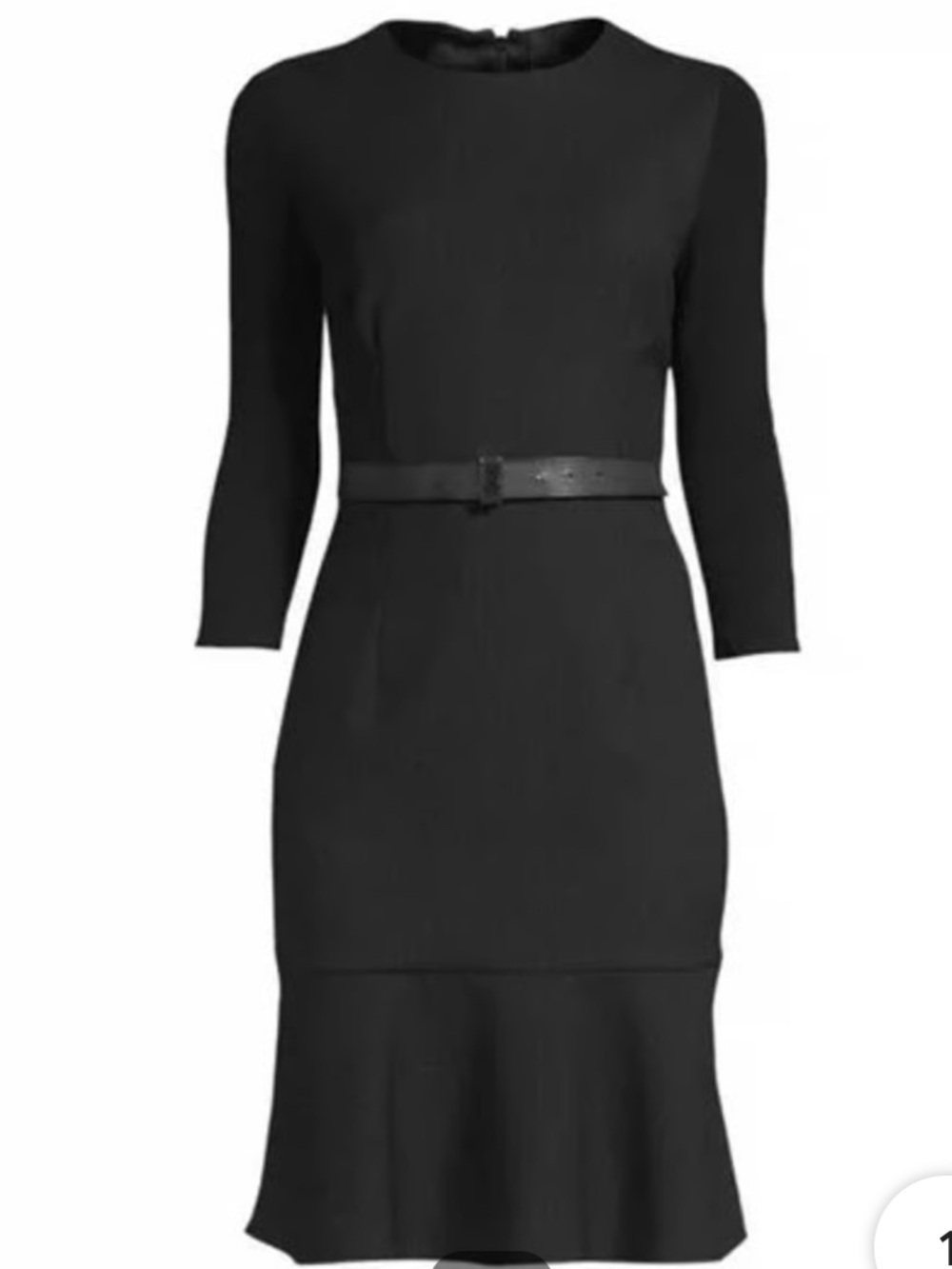 Elie Tahari Storm Black Pinstripe Sheath Dress 3/4 Sleeves